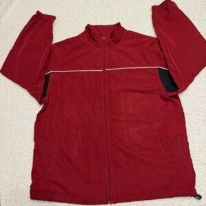 Reebok Vintage 90s Size Large Windbreaker Track Jacket Red/Black Full Zip Lined